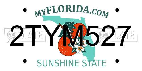 2TYM527 Florida License Plate