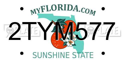 2TYM577 Florida License Plate