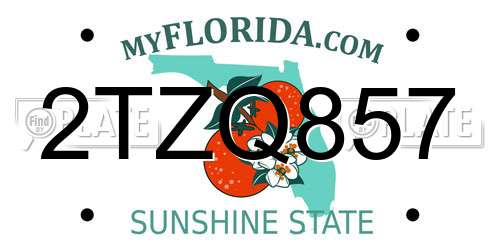 2TZQ857 Florida License Plate