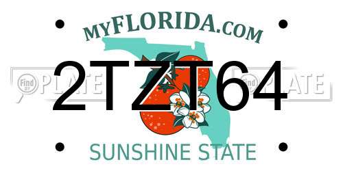 2TZT64 Florida License Plate