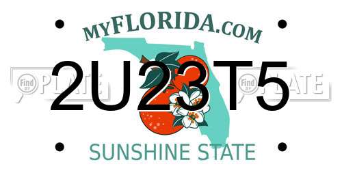 2U23T5 Florida License Plate