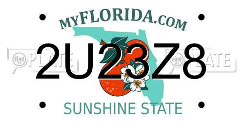 2U23Z8 Florida License Plate