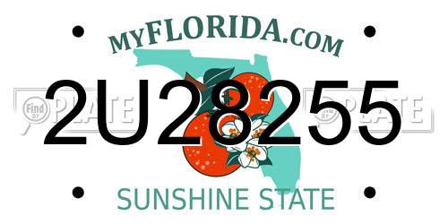 2U28255 Florida License Plate