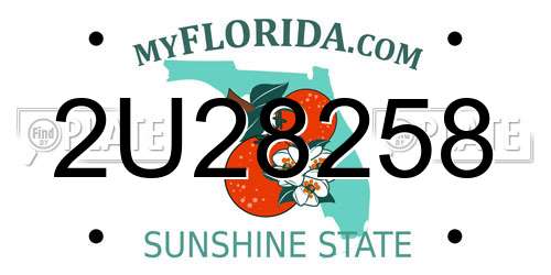 2U28258 Florida License Plate