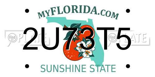 2U73T5 Florida License Plate