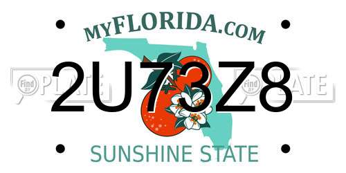 2U73Z8 Florida License Plate