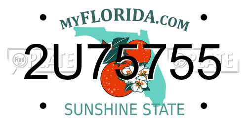 2U75755 Florida License Plate