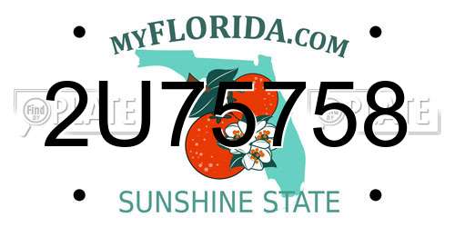 2U75758 Florida License Plate