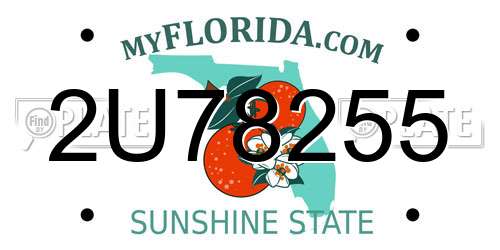 2U78255 Florida License Plate