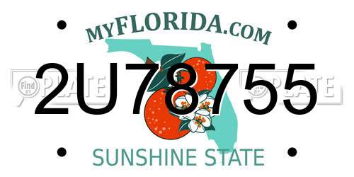 2U78755 Florida License Plate