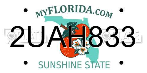 2UAH833 Florida License Plate