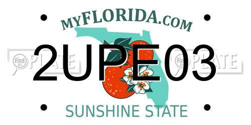 2UPE03 Florida License Plate