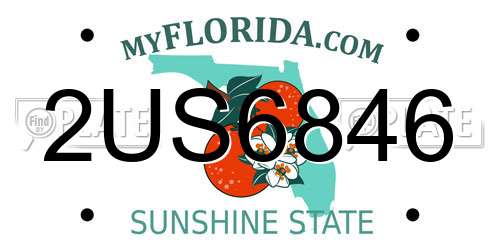 2US6846 Florida License Plate
