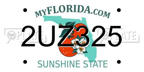 2UZ325 Florida License Plate