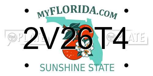 2V26T4 Florida License Plate