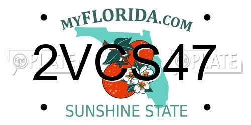 2VCS47 Florida License Plate