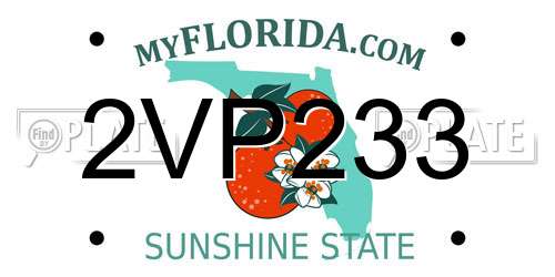 2VP233 Florida License Plate
