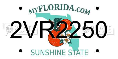 2VR2250 Florida License Plate