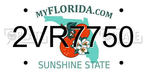 2VR7750 Florida License Plate