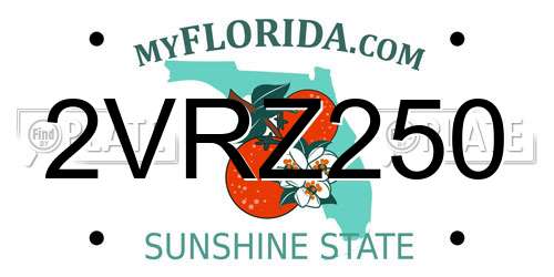 2VRZ250 Florida License Plate