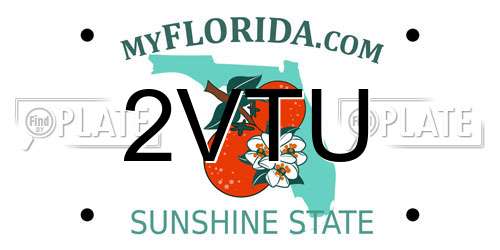 2VTU Florida License Plate