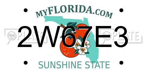 2W67E3 Florida License Plate