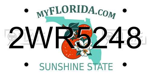 2WR5248 Florida License Plate