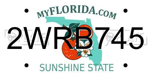 2WRB745 Florida License Plate