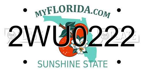 2WU0222 Florida License Plate