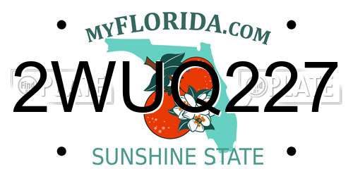 2WUQ227 Florida License Plate
