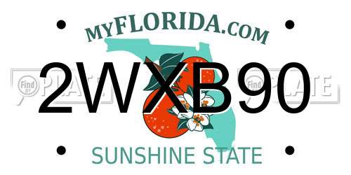 2WXB90 Florida License Plate