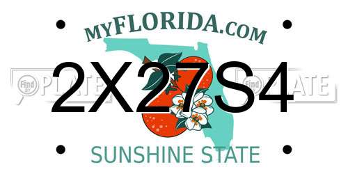 2X27S4 Florida License Plate