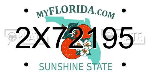 2X72195 Florida License Plate