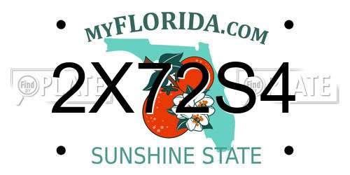 2X72S4 Florida License Plate