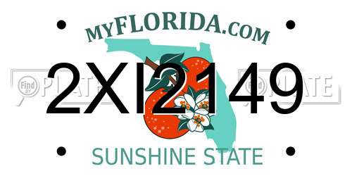 2XI2149 Florida License Plate