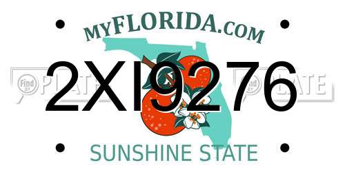 2XI9276 Florida License Plate