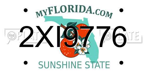 2XI9776 Florida License Plate