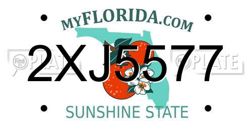 2XJ5577 Florida License Plate