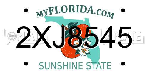 2XJ8545 Florida License Plate