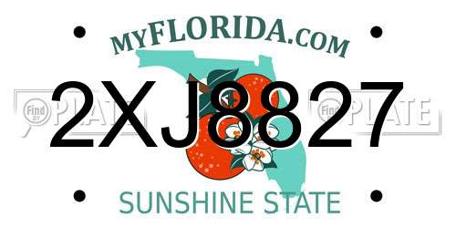 2XJ8827 Florida License Plate