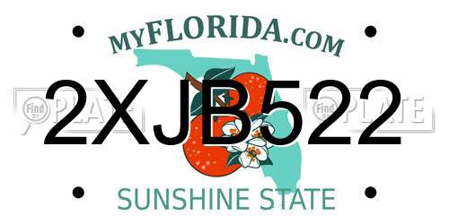 2XJB522 Florida License Plate