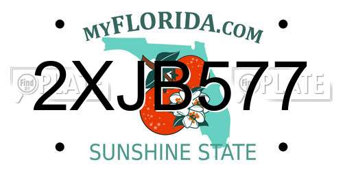 2XJB577 Florida License Plate