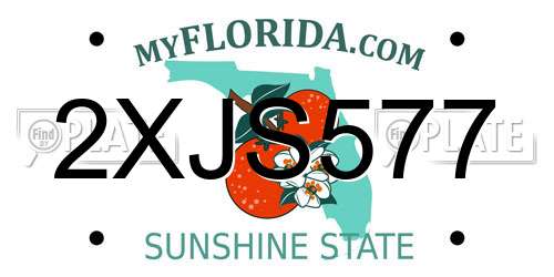 2XJS577 Florida License Plate