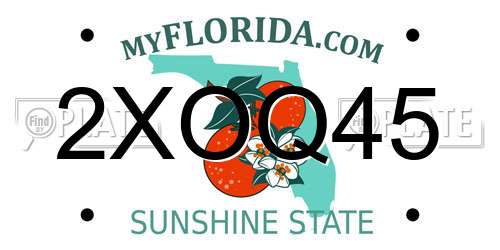 2XOQ45 Florida License Plate