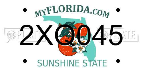 2XQ045 Florida License Plate