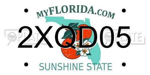 2XQD05 Florida License Plate