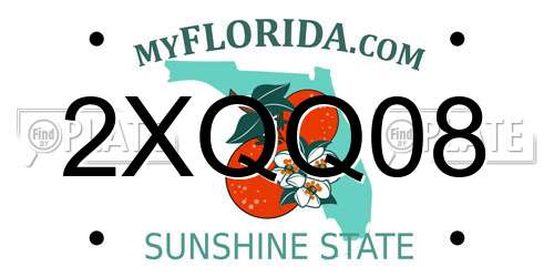 2XQQ08 Florida License Plate