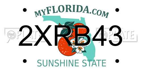 2XRB43 Florida License Plate