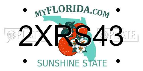 2XRS43 Florida License Plate