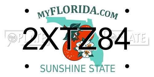 2XTZ84 Florida License Plate